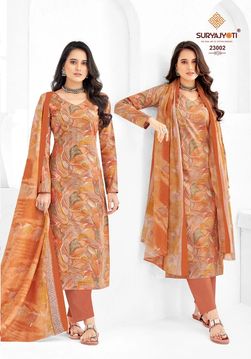 Suryajyoti Nargis Vol 23 Cambric Cotton Wholesale Salwar Suit Catalog — Wholesale Salwar Suits, MPA wholesale from Surat — view 9